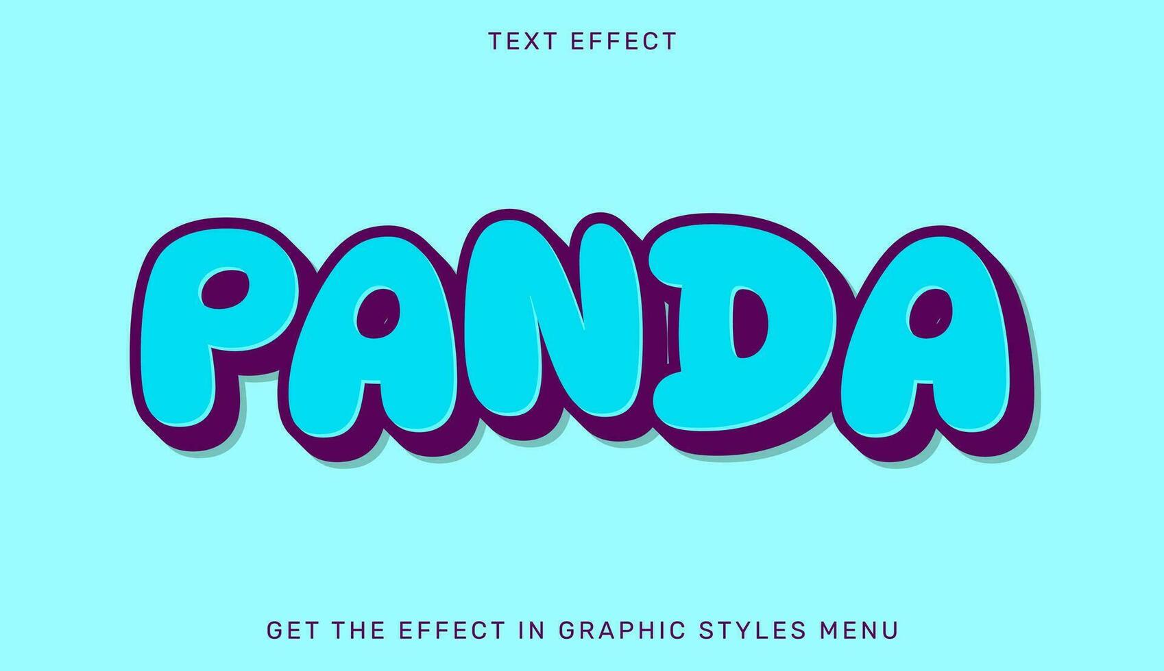 Panda modifiable texte effet dans 3d style. texte emblème pour publicité, marque et affaires logo vecteur