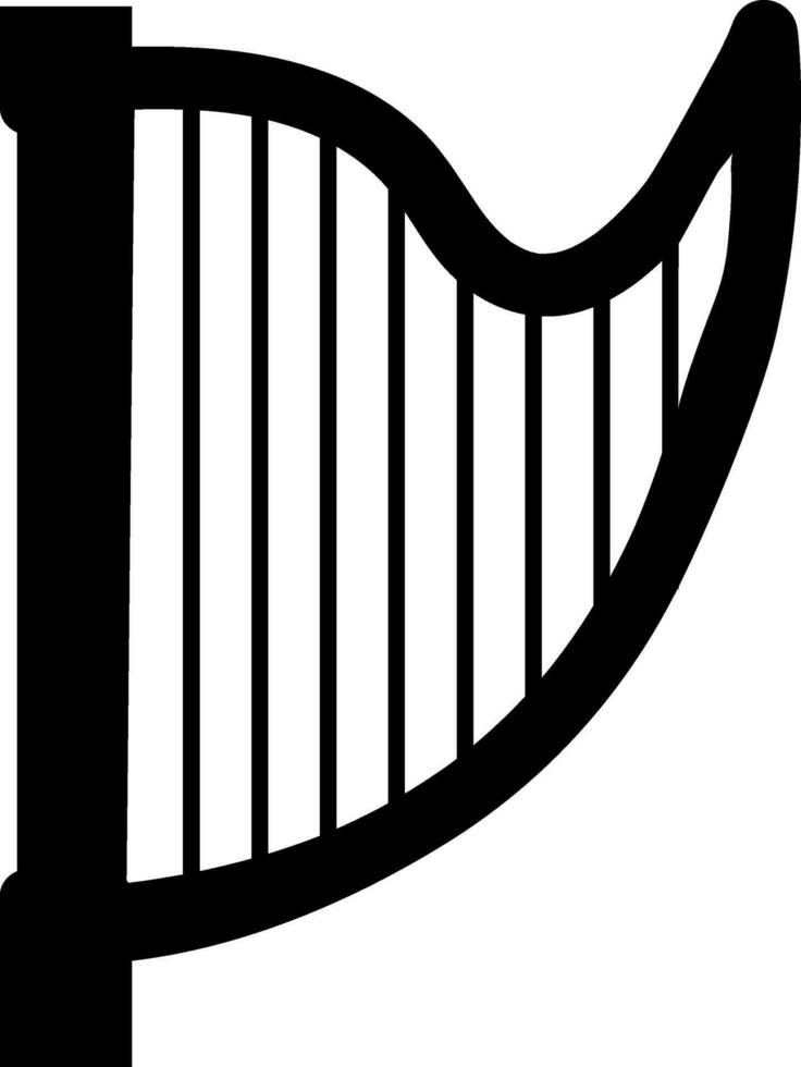 harpe musical instrument glyphe icône. vecteur
