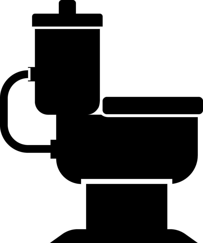 toilette bol noir et blanc icône dans plat style. vecteur