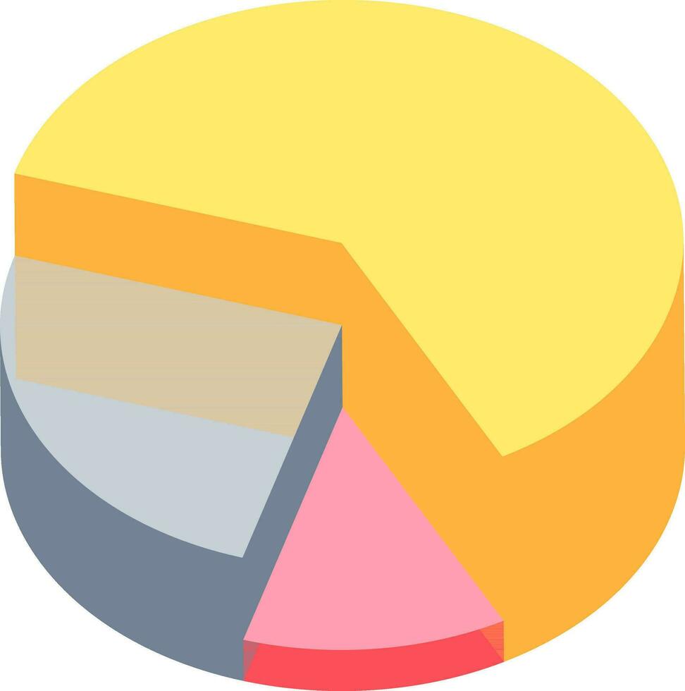 3d coloré tarte graphique infographie pour entreprise. vecteur