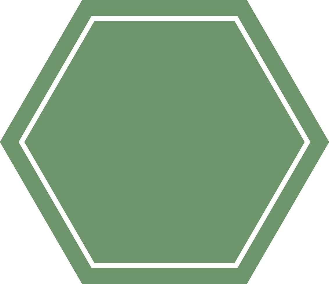 plat vert Couleur badge ou autocollant dans hexagone forme. vecteur