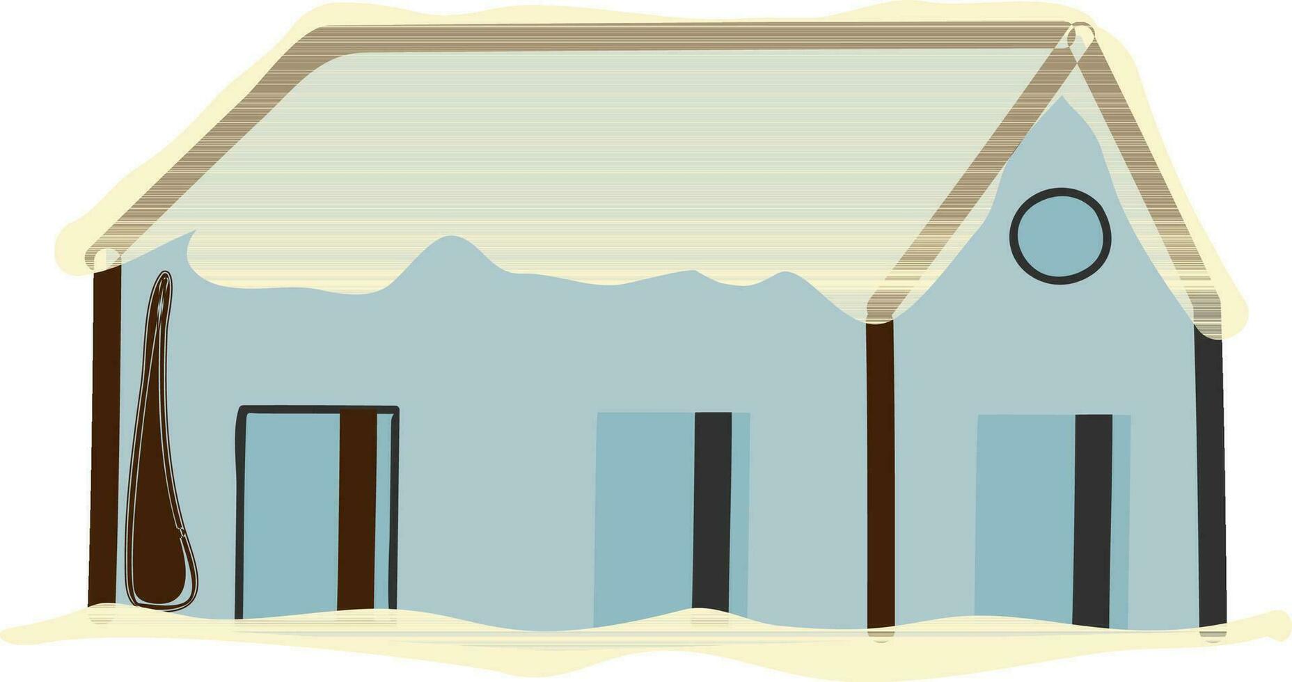 illustration de une cabane avec neige. vecteur
