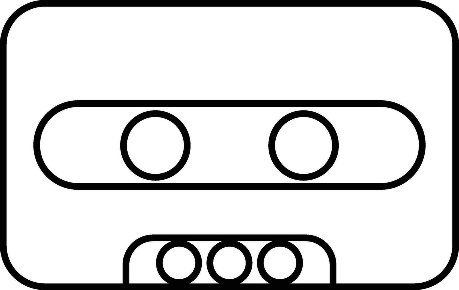 ancien icône de cassette isolé dans ligne art. vecteur