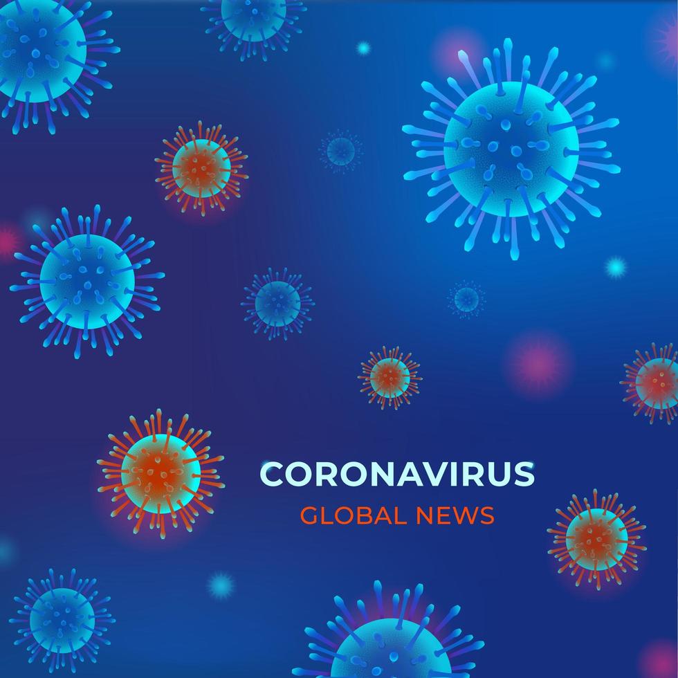 coronavirus covid 2019 fond bleu vecteur