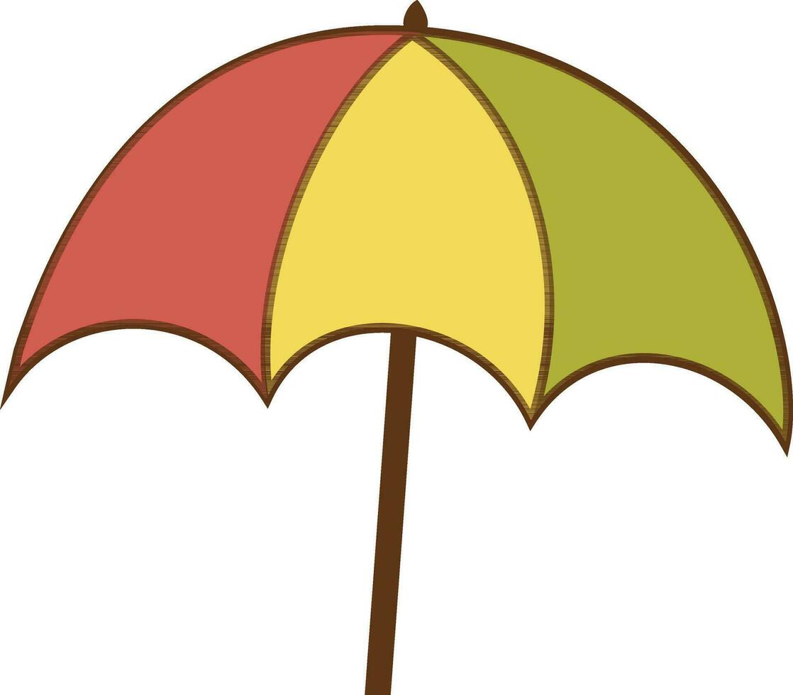 plat coloré parapluie icône. vecteur