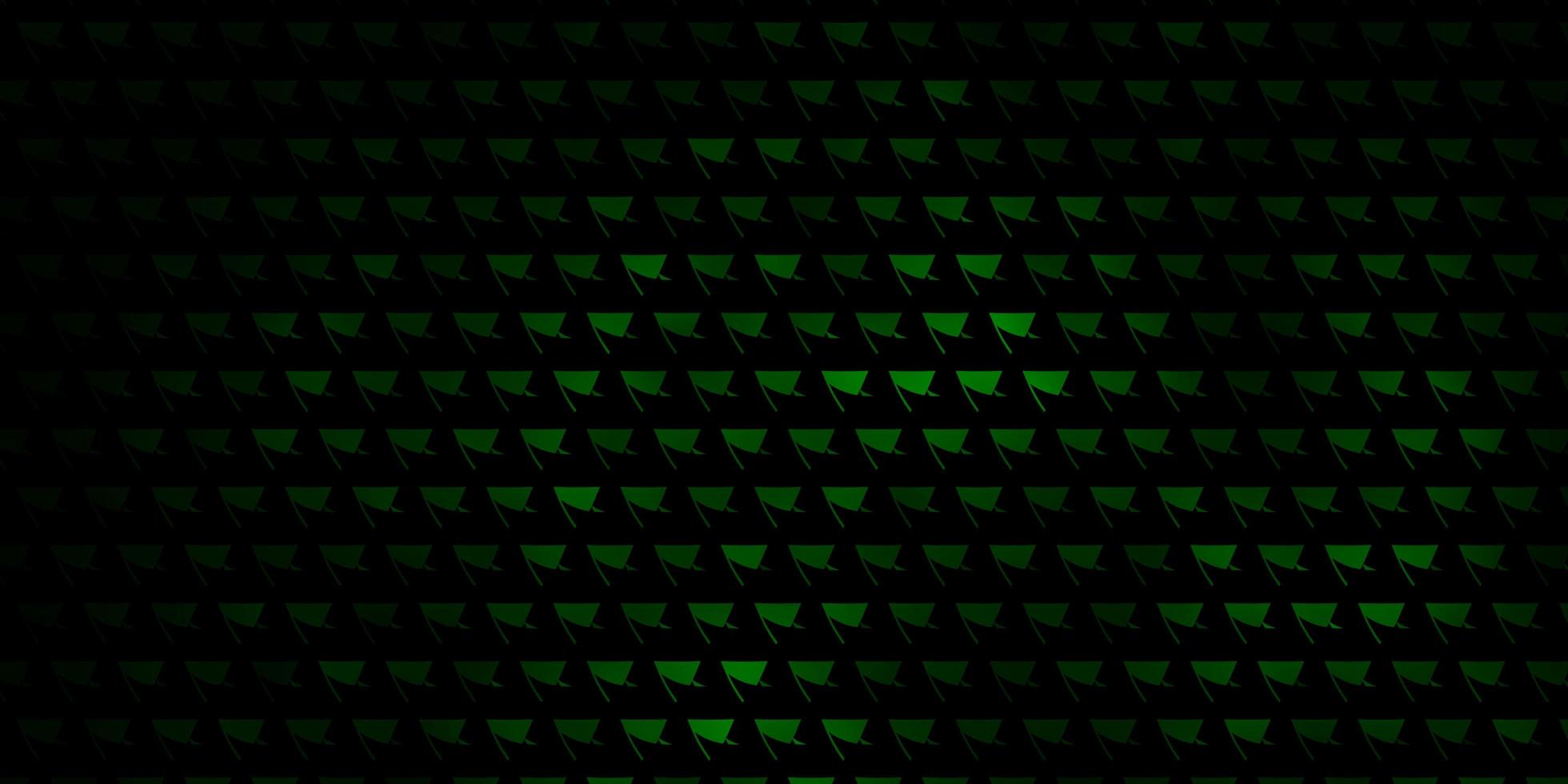 modèle vectoriel vert foncé avec des triangles de cristaux