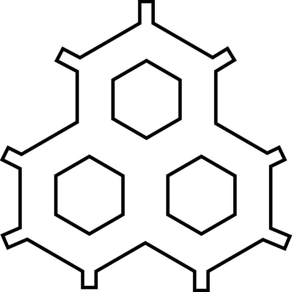 plat molécule icône dans noir et blanc couleur. vecteur