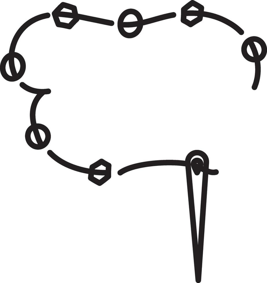 illustration de rond petit Balle dans fil avec aiguille. vecteur