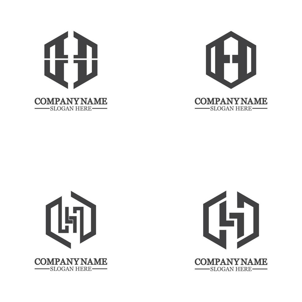 lettre abstraite h logo vectoriel hexagonal