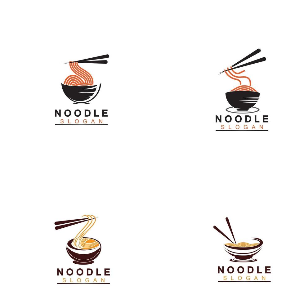 conception de llustration d'icône de vecteur de logo de nouilles