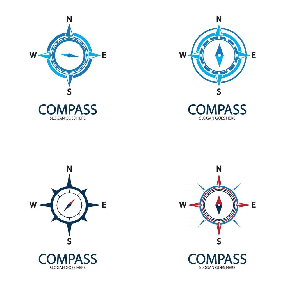 modèle de conception de logo de concept de boussole créative vecteur