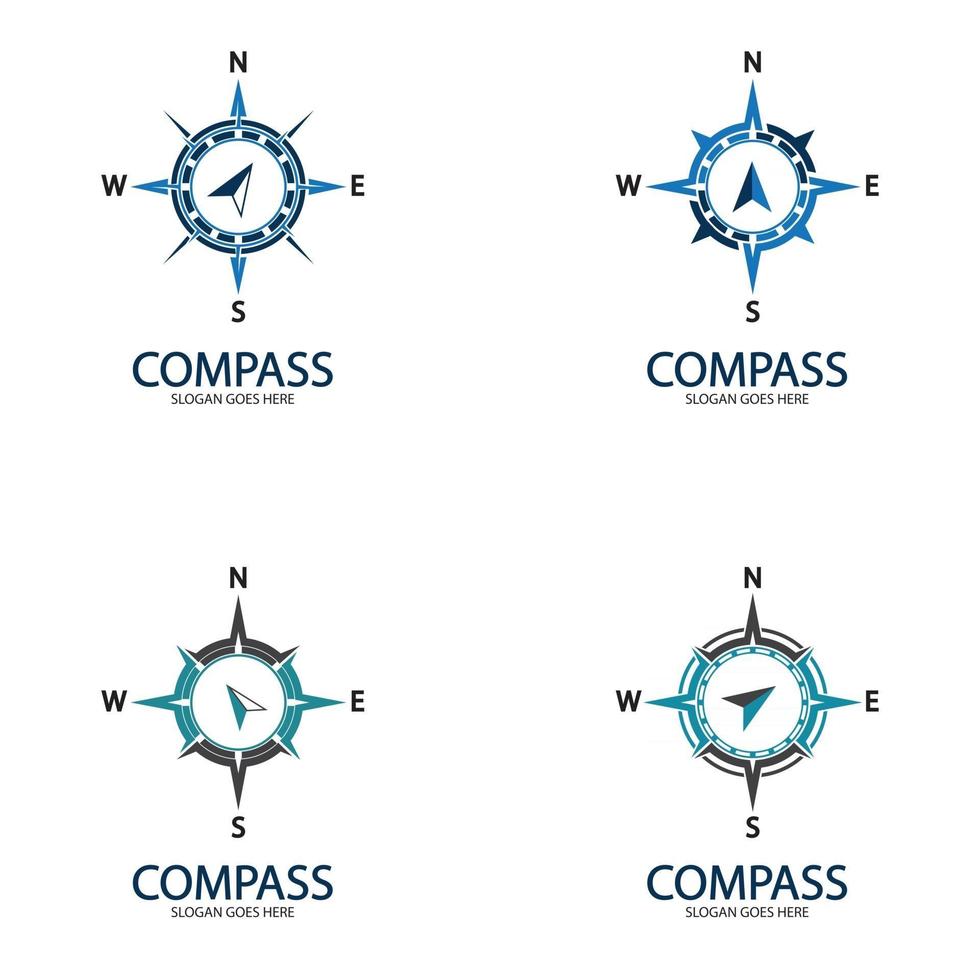 modèle de conception de logo de concept de boussole créative vecteur