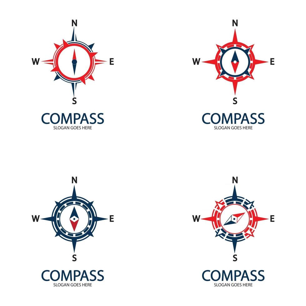 modèle de conception de logo de concept de boussole créative vecteur