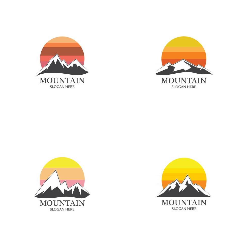 montagne soleil logo design concept template vecteur