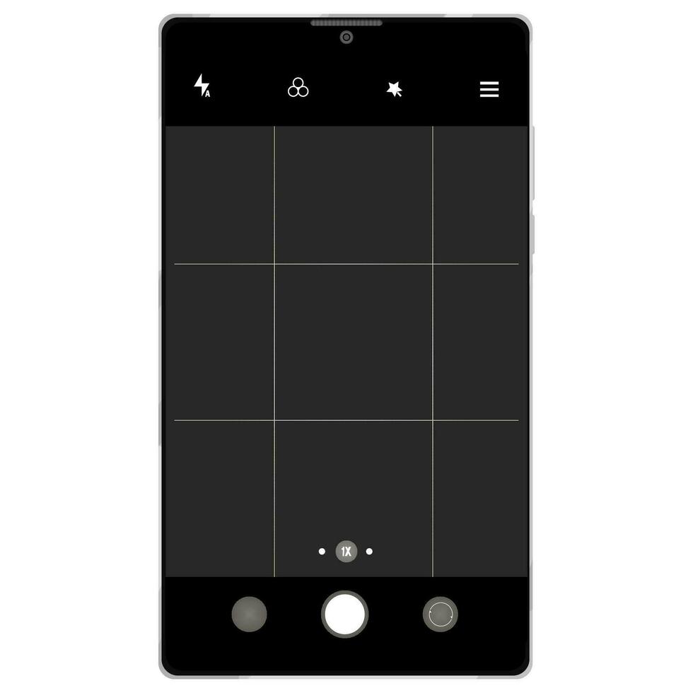 téléphone caméra viseur, écran interface vue modèle vidéo came. téléphone intelligent app Cadre isolé. vecteur illustration