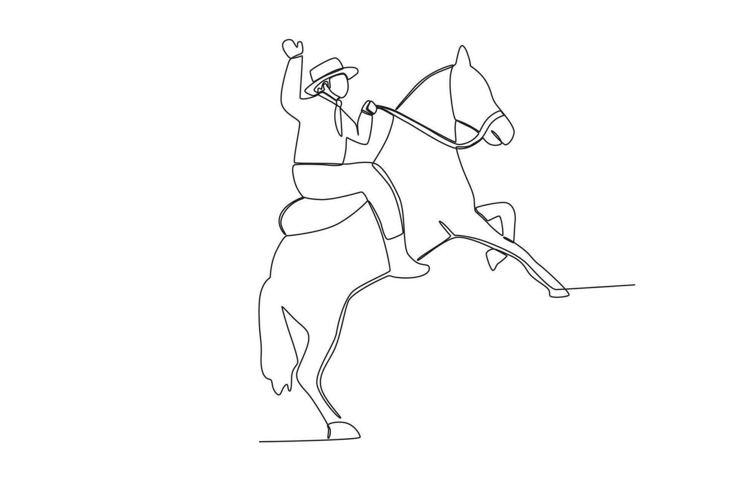 une cow-boy équitation une cheval vecteur