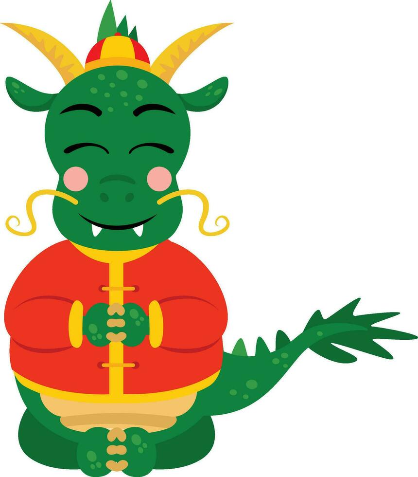mignonne chinois zodiaque vert dragon content Nouveau année 2024 vecteur