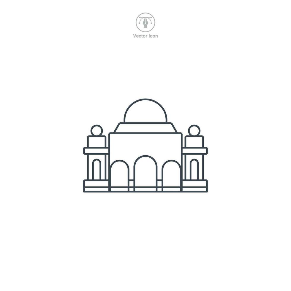 temple icône vecteur illustre une stylisé endroit de culte, signifiant religion, spiritualité, prière, foi, et diverse culturel traditions