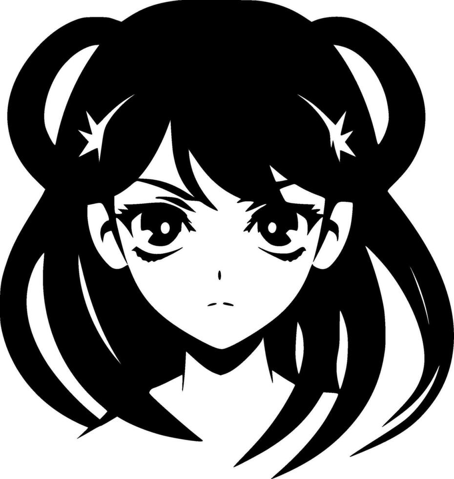 anime - minimaliste et plat logo - vecteur illustration