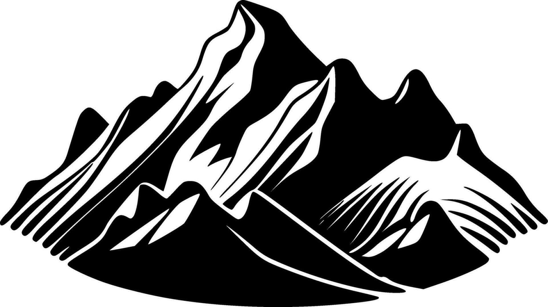 montagnes, noir et blanc vecteur illustration