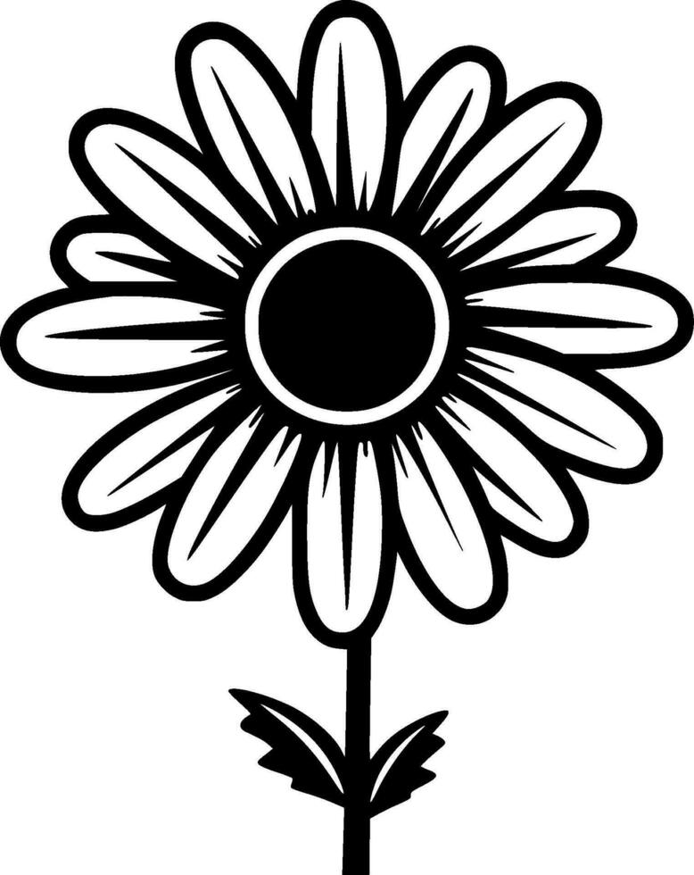 Marguerite, noir et blanc vecteur illustration