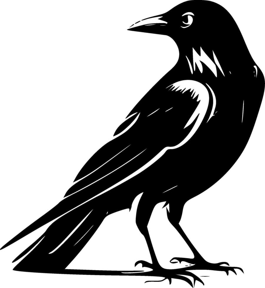 corbeau, minimaliste et Facile silhouette - vecteur illustration