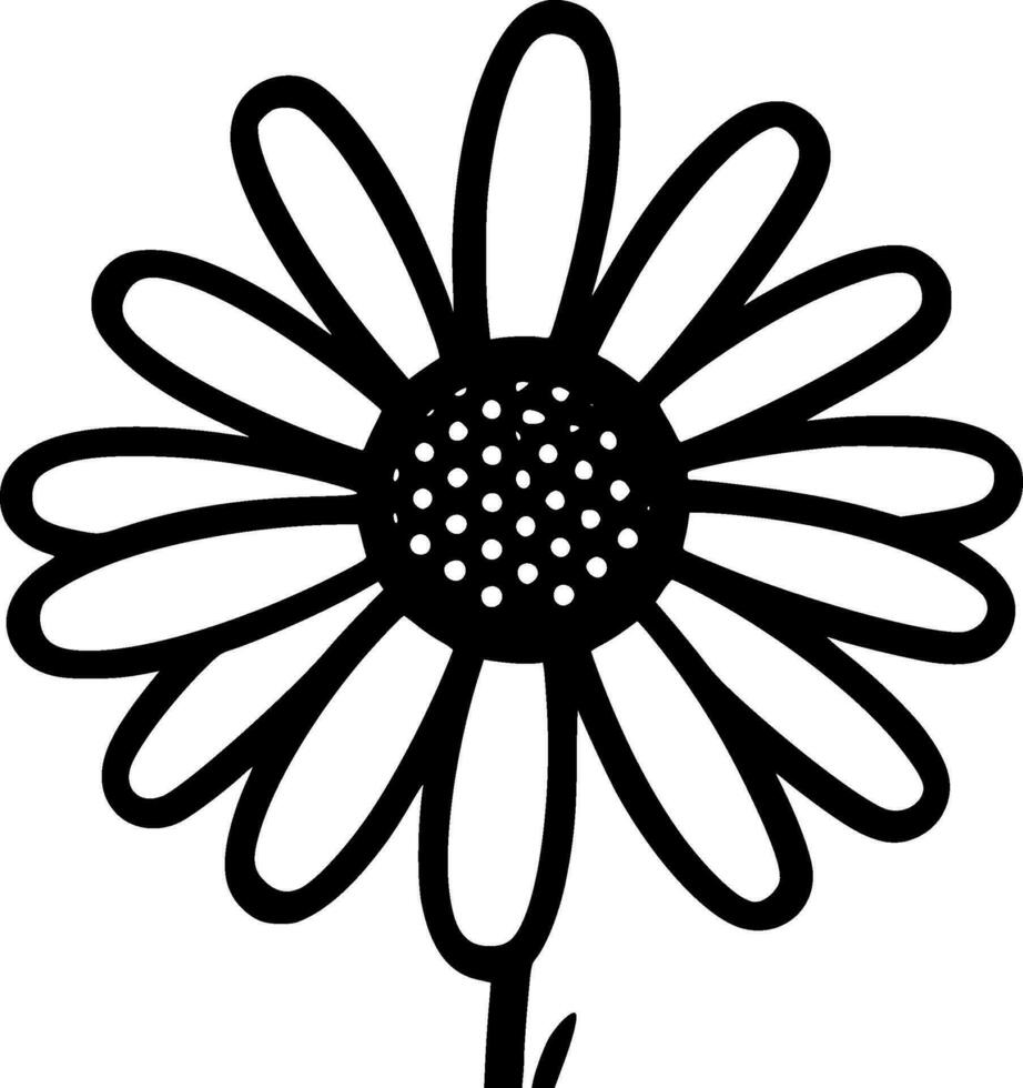 Marguerite, noir et blanc vecteur illustration