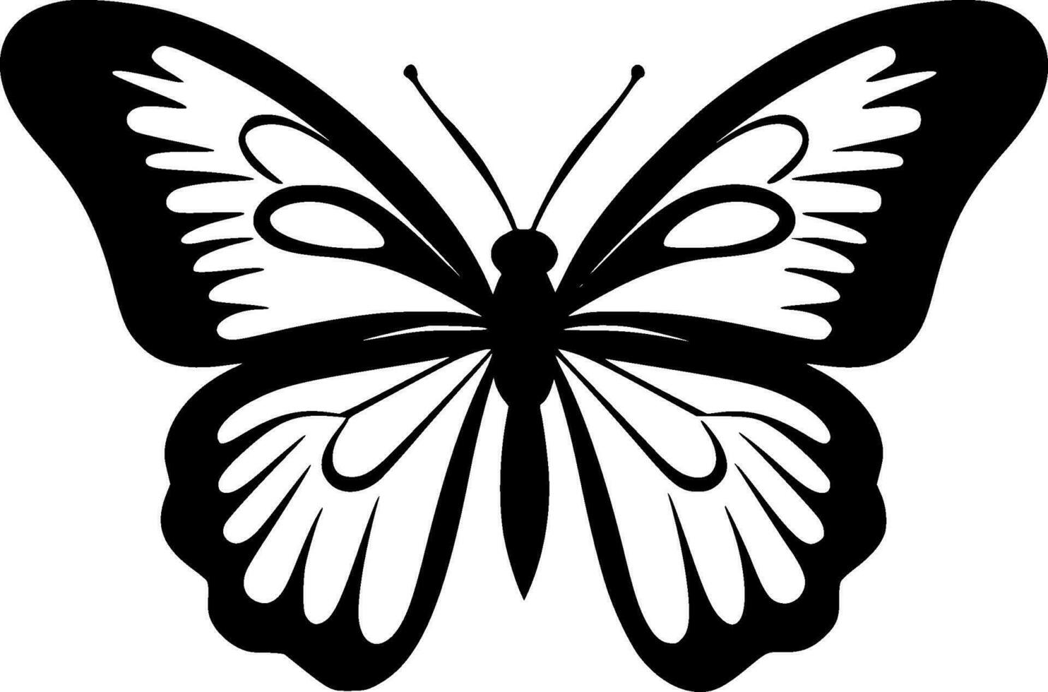 papillon, noir et blanc vecteur illustration