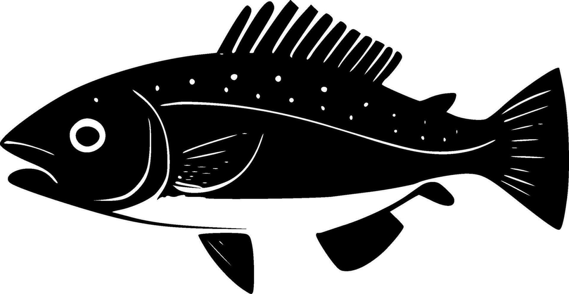 poisson - minimaliste et plat logo - vecteur illustration