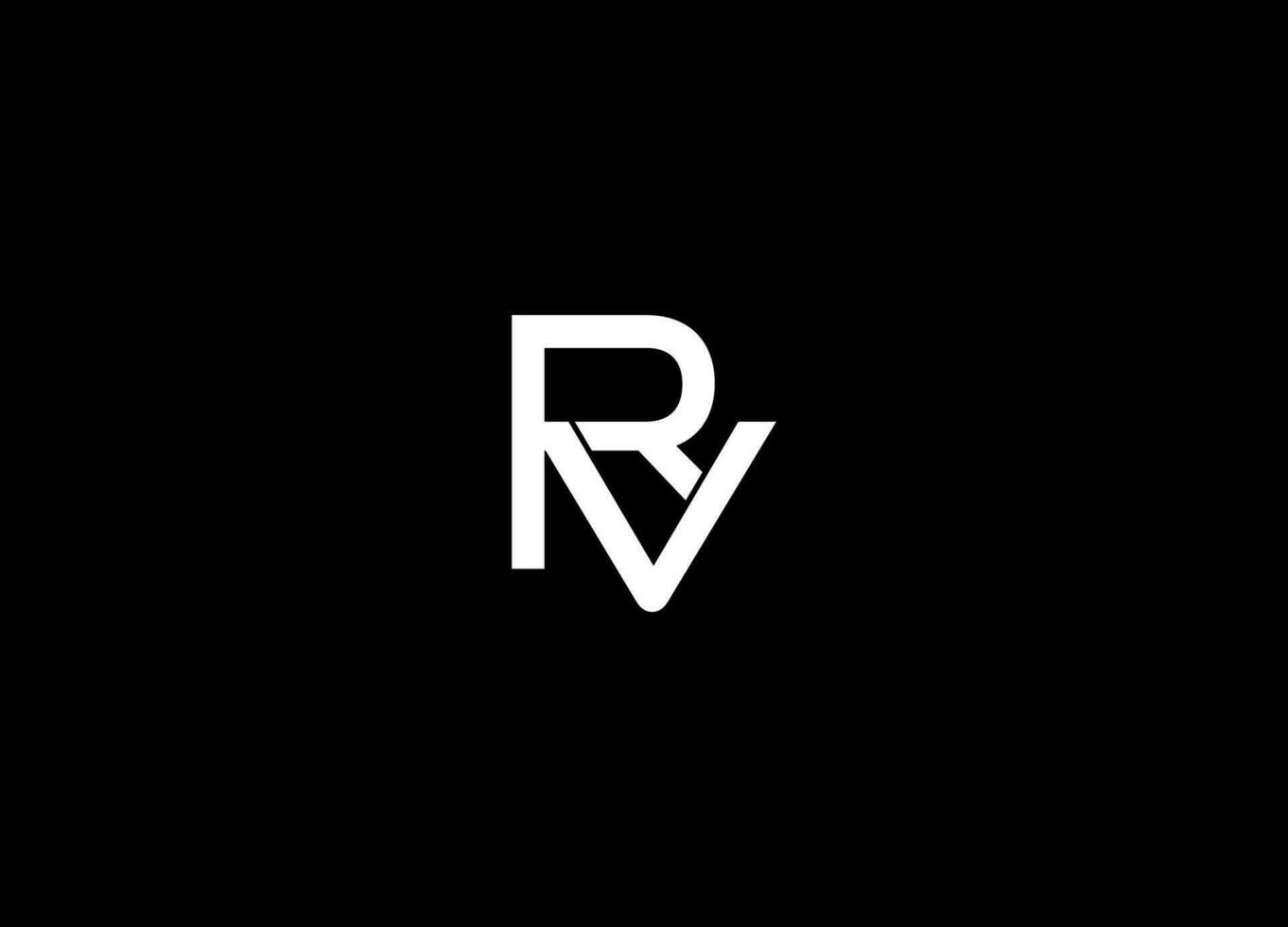 RV lettre logo conception dans noir couleurs. Créatif moderne des lettres vecteur icône logo illustration. RV logo conception. moderne luxe alphabet vecteur conception