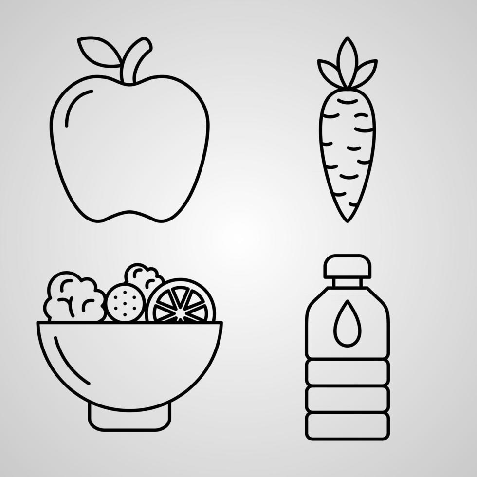 ensemble d'icônes de ligne vectorielle de nourriture vecteur