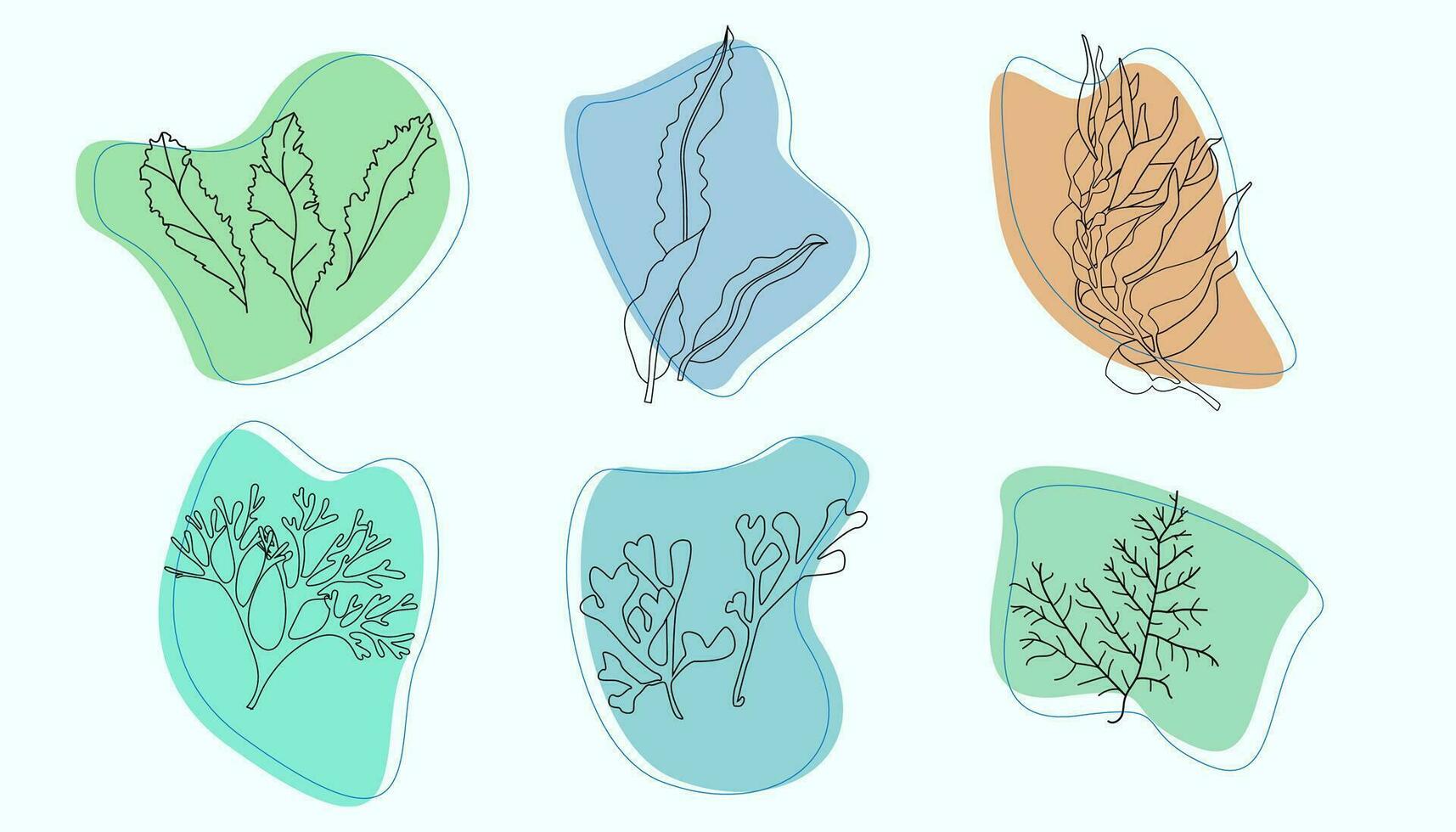 ensemble de abstrait biologique formes, aglaé feuilles, femelle nu silhouettes, dans branché matisse inspiré style. contemporain vecteur art des illustrations sur blanc Contexte. numérique autocollants