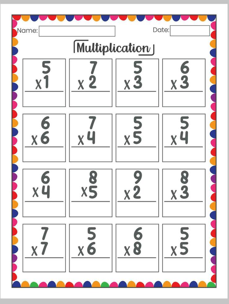 multiplication feuille de travail math activité vecteur