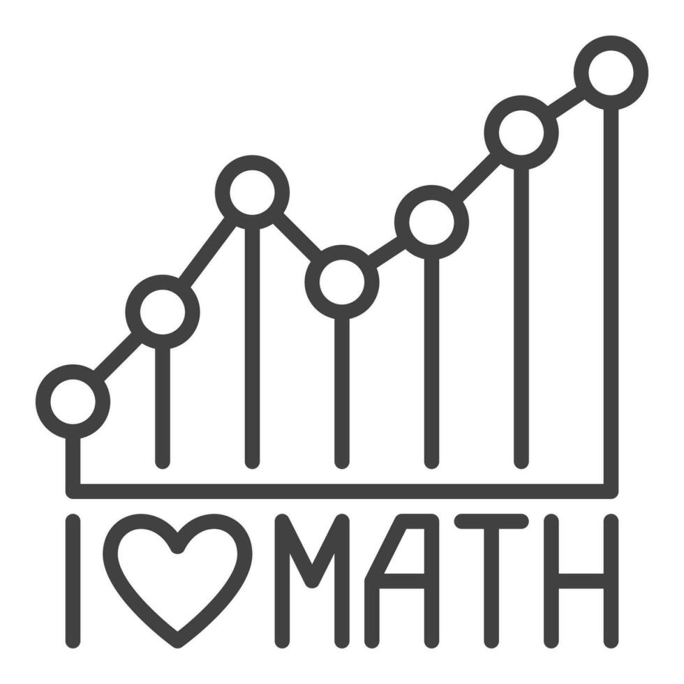 je l'amour math vecteur mathématiques graphique concept ligne icône