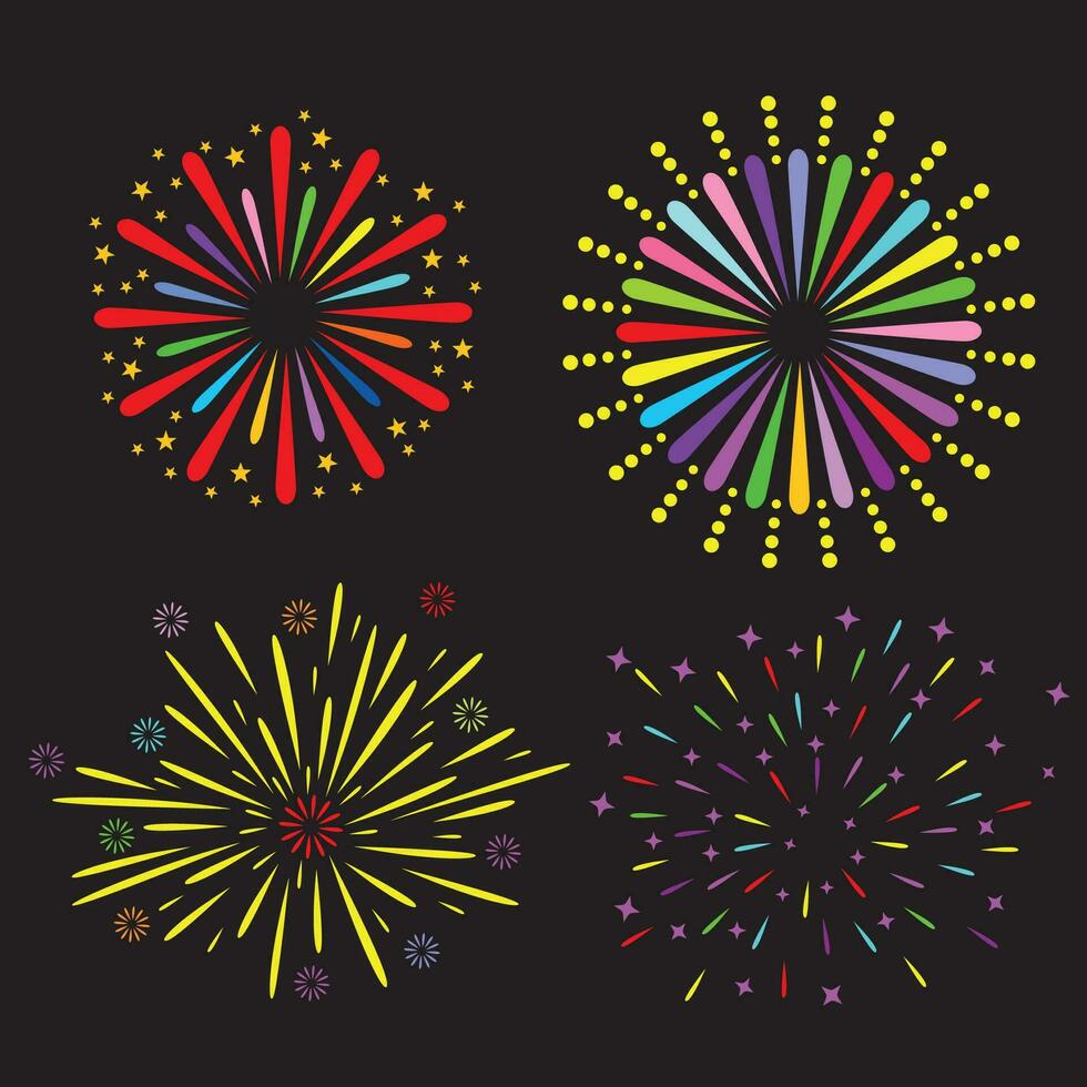 illustration vectorielle de feux d'artifice. élément de fête de célébration. décoration du nouvel an. vecteur