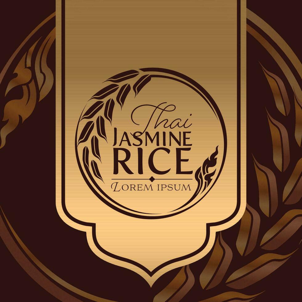 riz paddy premium produit naturel biologique bannière logo vector design