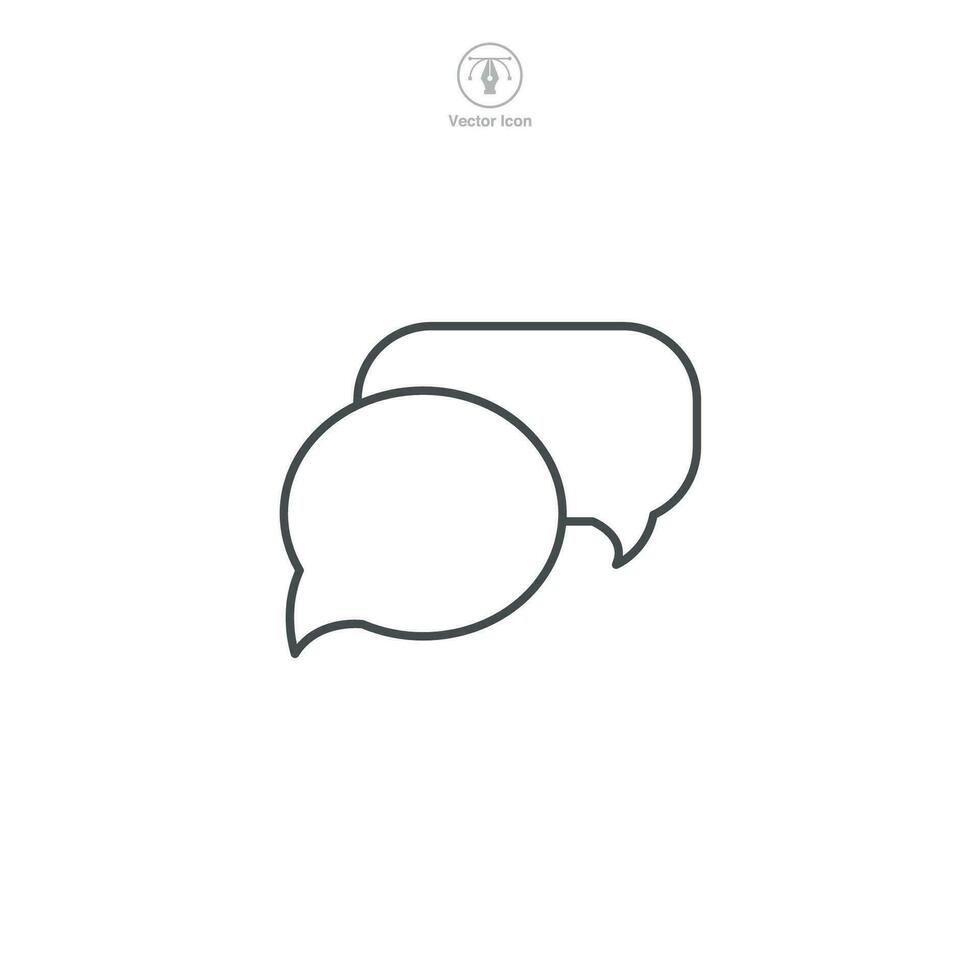 une vecteur illustration de une discours bulle icône, symbolisant communication, dialogue, ou conversation. idéal pour représentant discuter, commentaire, ou social interaction