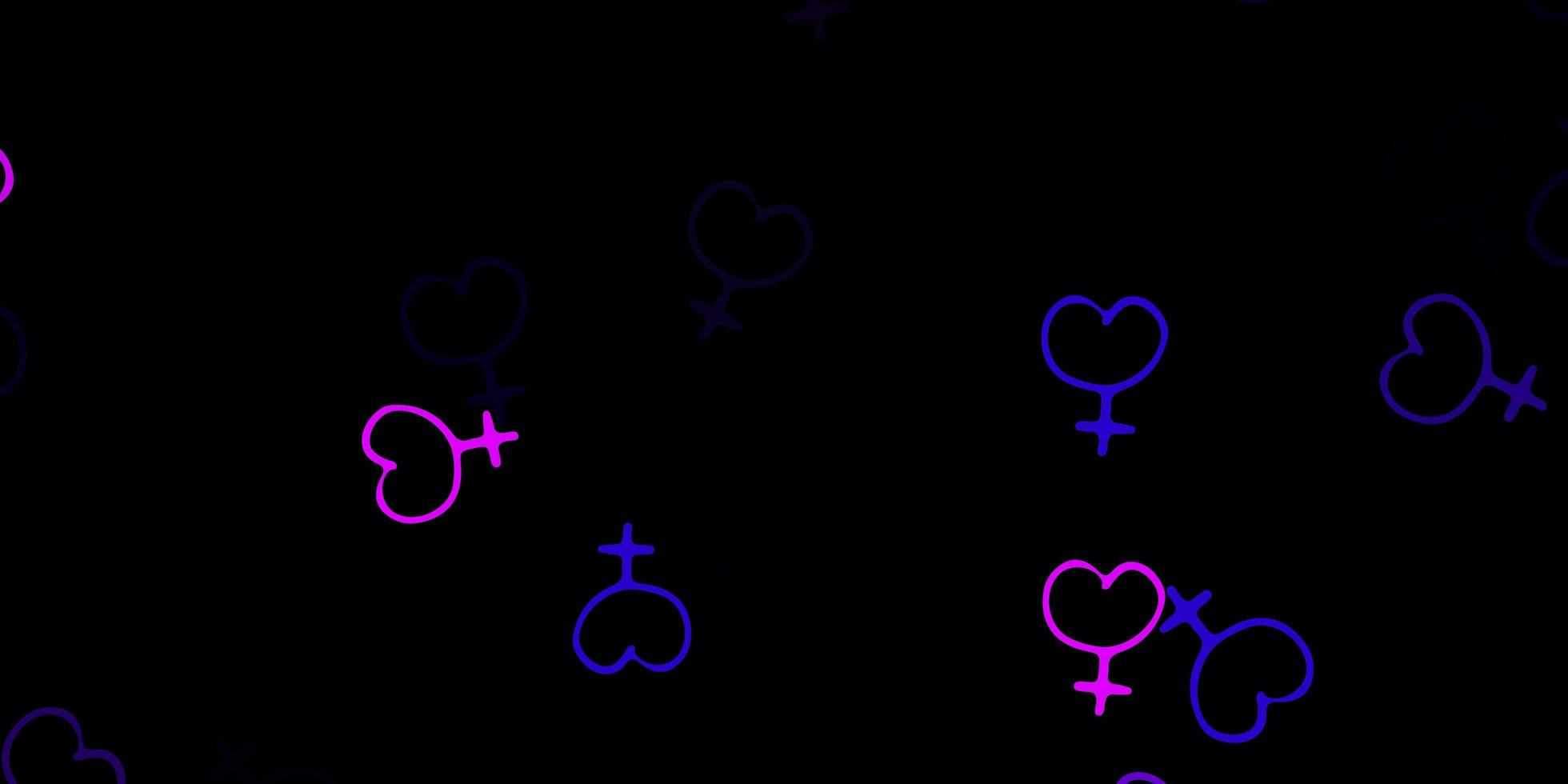 fond de vecteur rose violet clair avec des symboles de femme