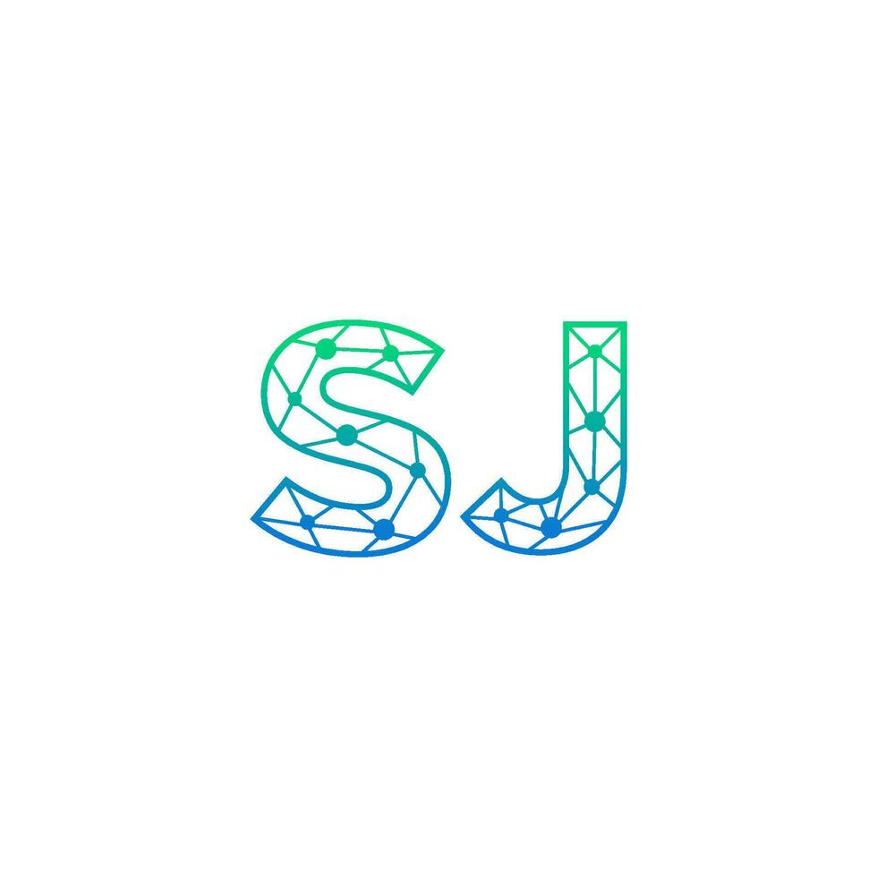 abstrait lettre sj logo conception avec ligne point lien pour La technologie et numérique affaires entreprise. vecteur