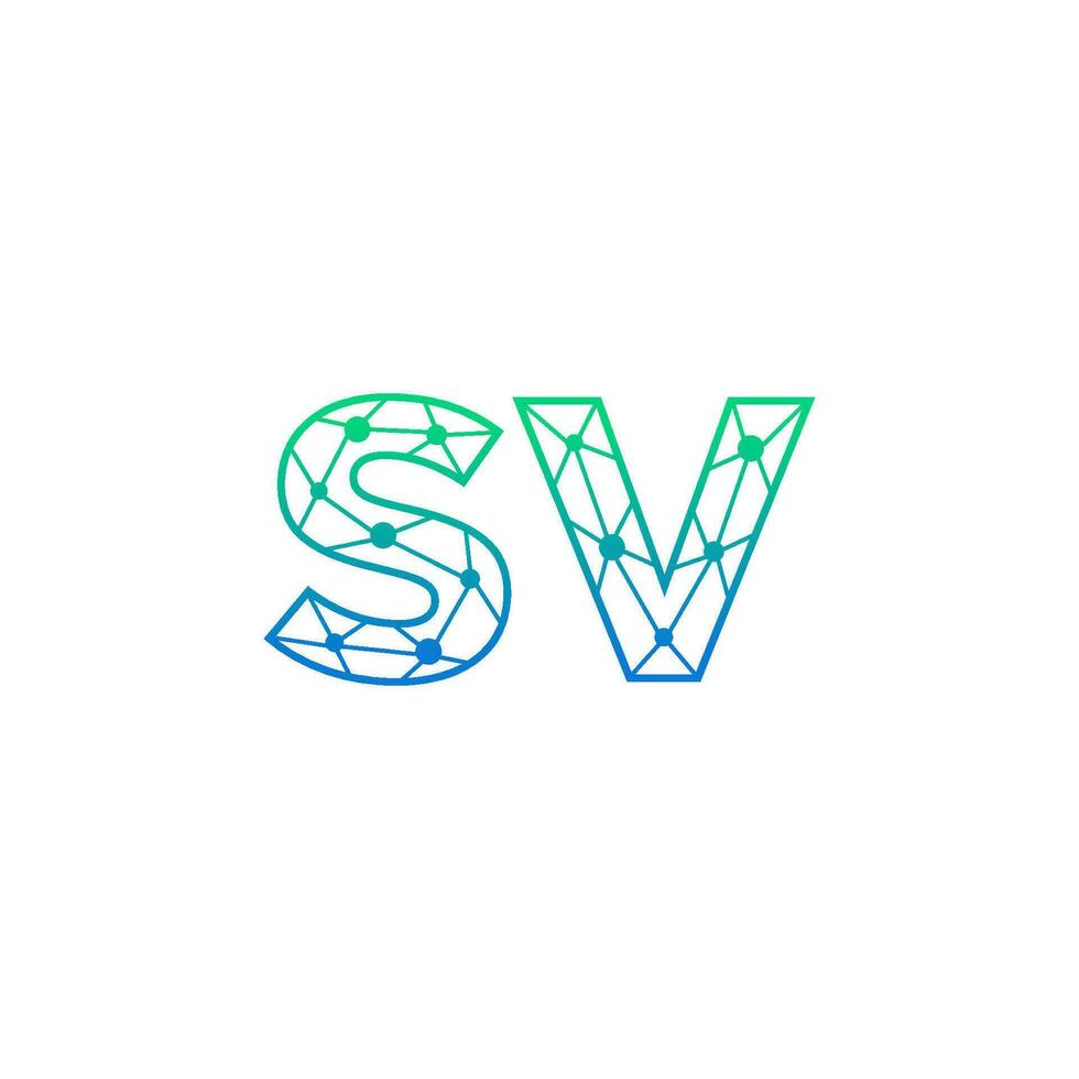 abstrait lettre sv logo conception avec ligne point lien pour La technologie et numérique affaires entreprise. vecteur