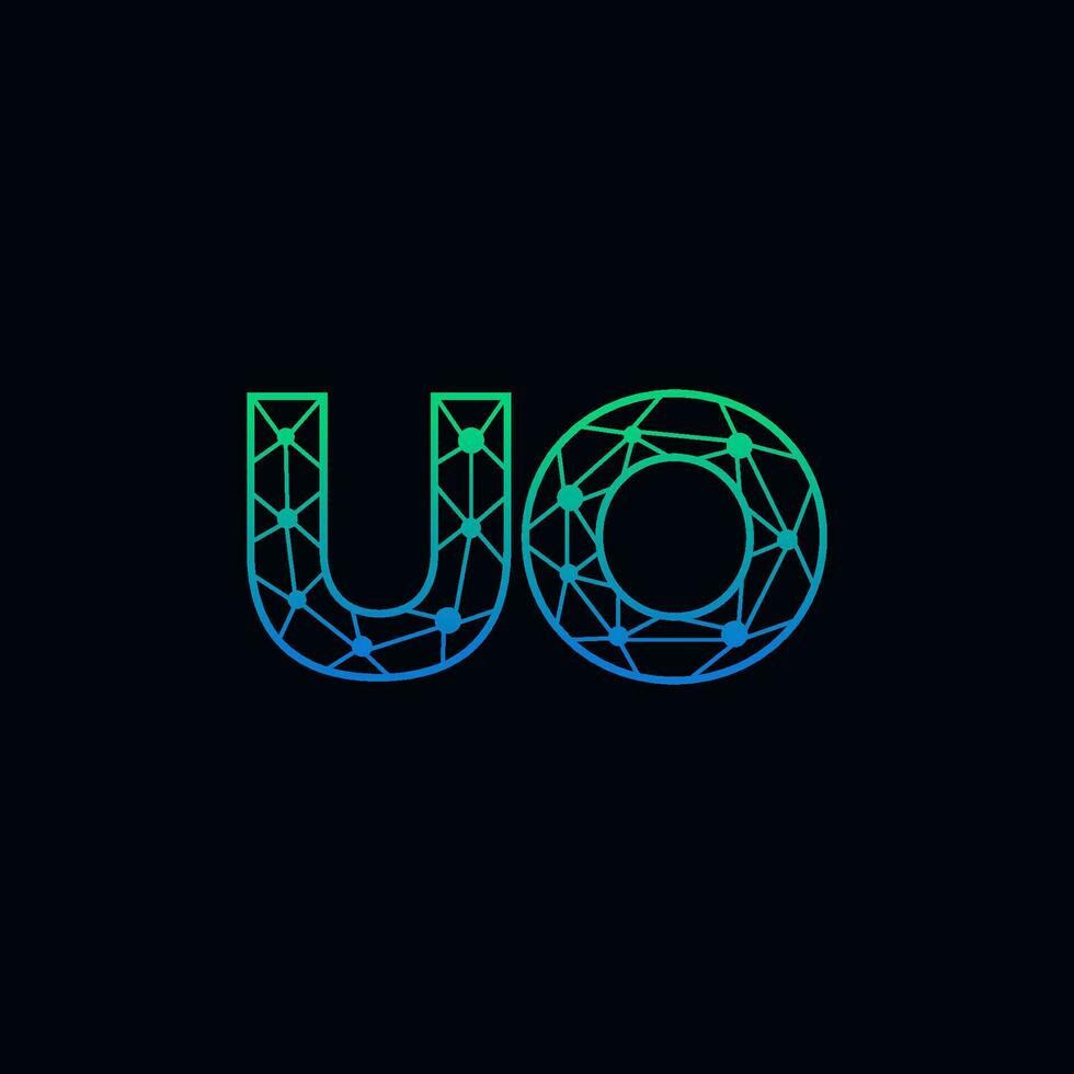 abstrait lettre uo logo conception avec ligne point lien pour La technologie et numérique affaires entreprise. vecteur