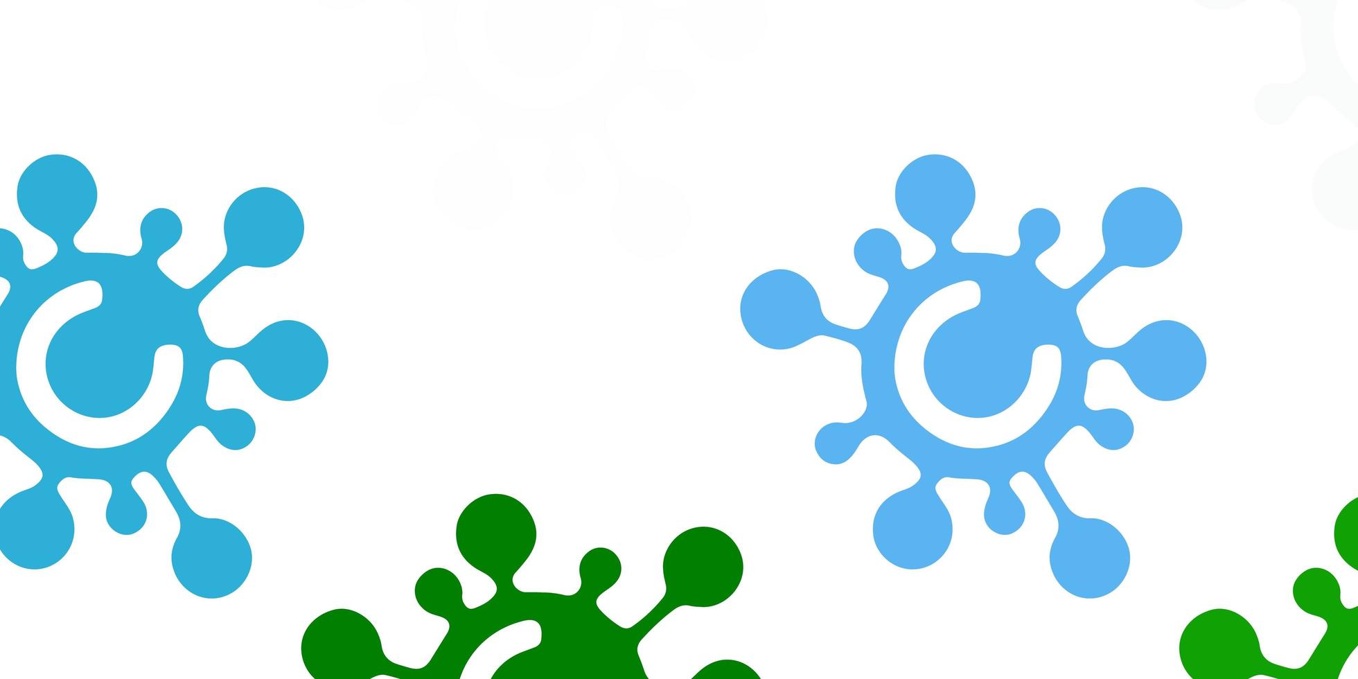 toile de fond vecteur vert bleu clair avec symboles de virus