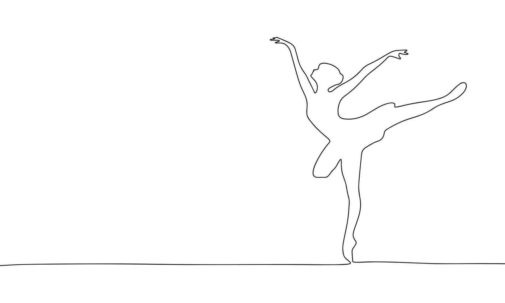 ballerine continu ligne dessin art. abstrait Facile dansant femme. un ligne continu contour isolé vecteur illustration.