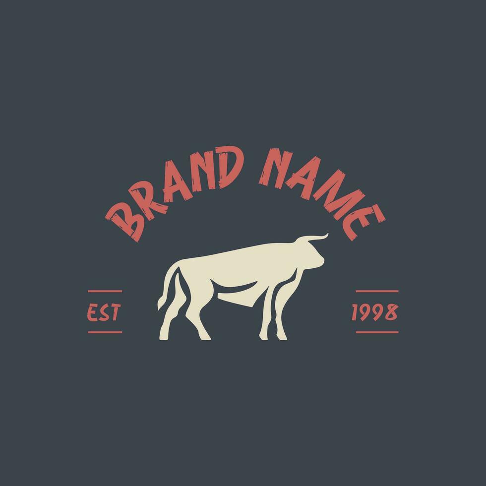 taureau logo. prime logo pour steak House, steak House ou boucherie. vecteur