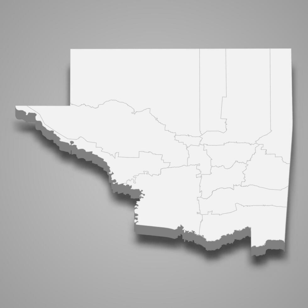 3d isométrique carte de pétène est une Province de Guatemala vecteur