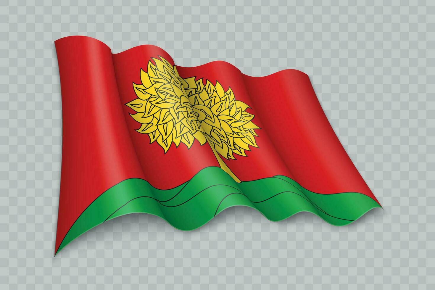 3d réaliste agitant drapeau de lipetsk oblast est une Région de Russie vecteur