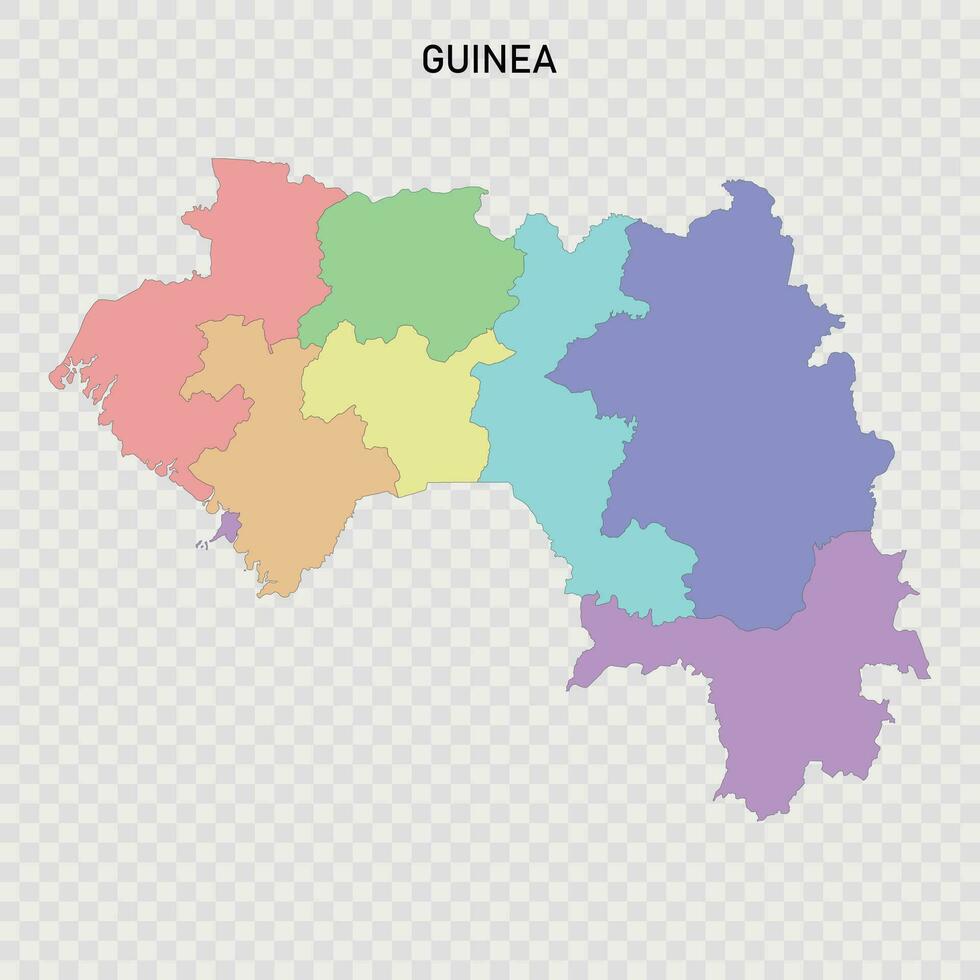 isolé coloré carte de Guinée vecteur