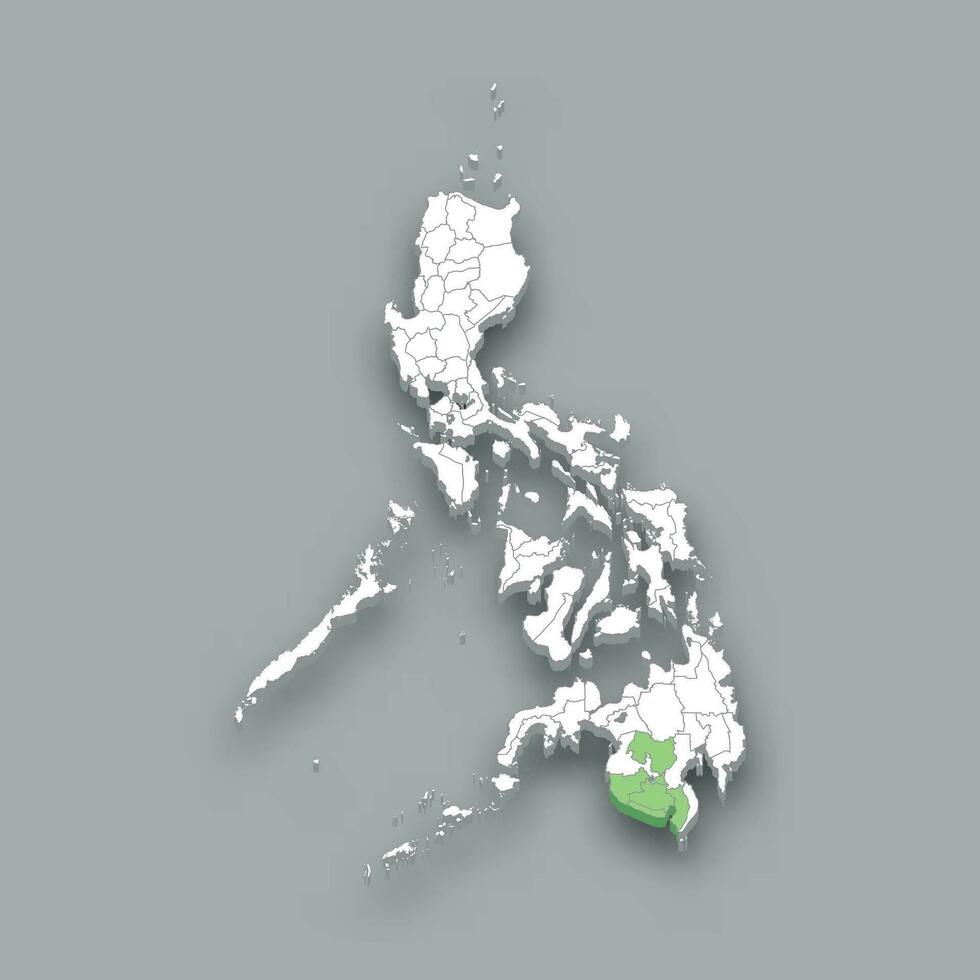 soccsksargen Région emplacement dans philippines carte vecteur