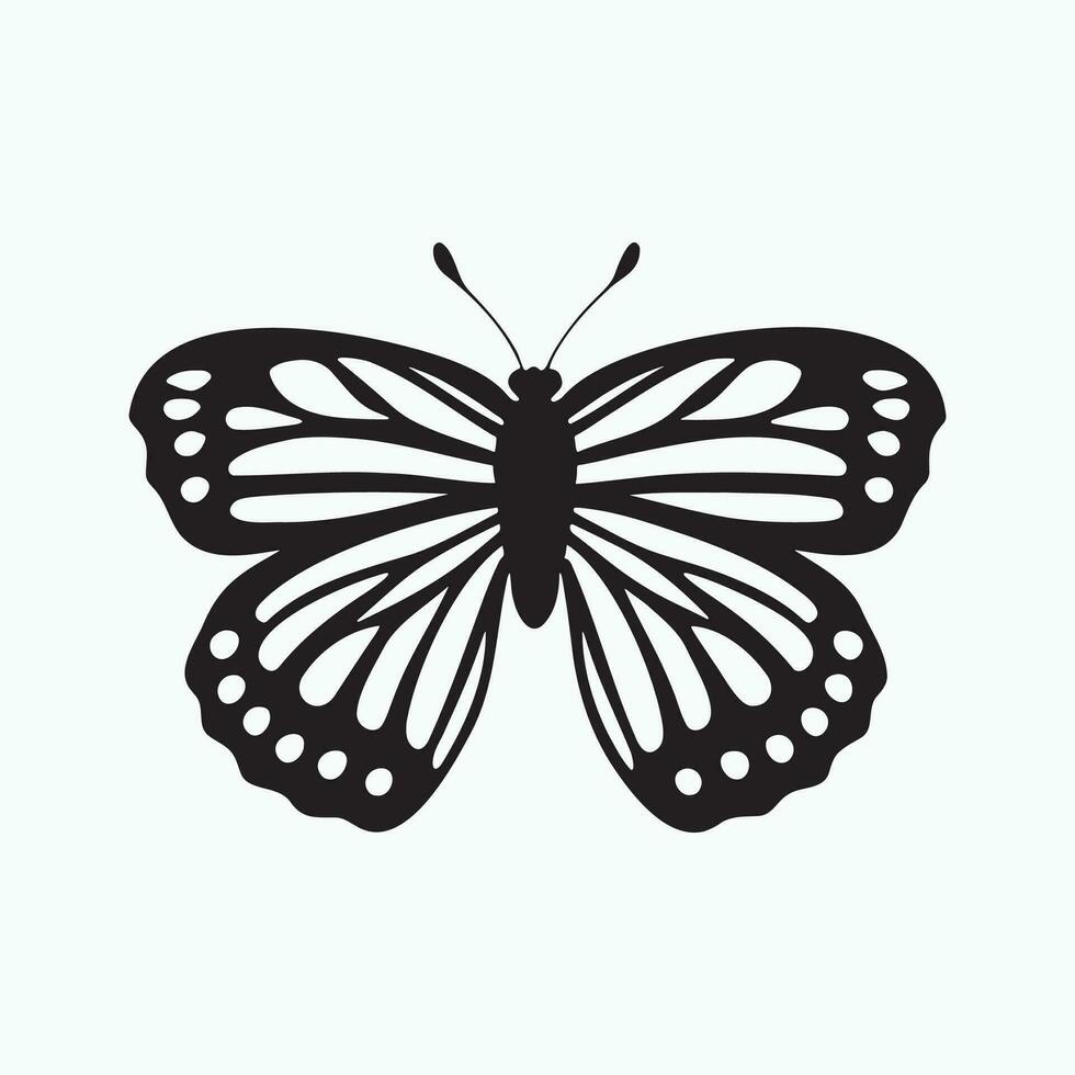 silhouette de papillon. monochrome vecteur illustration