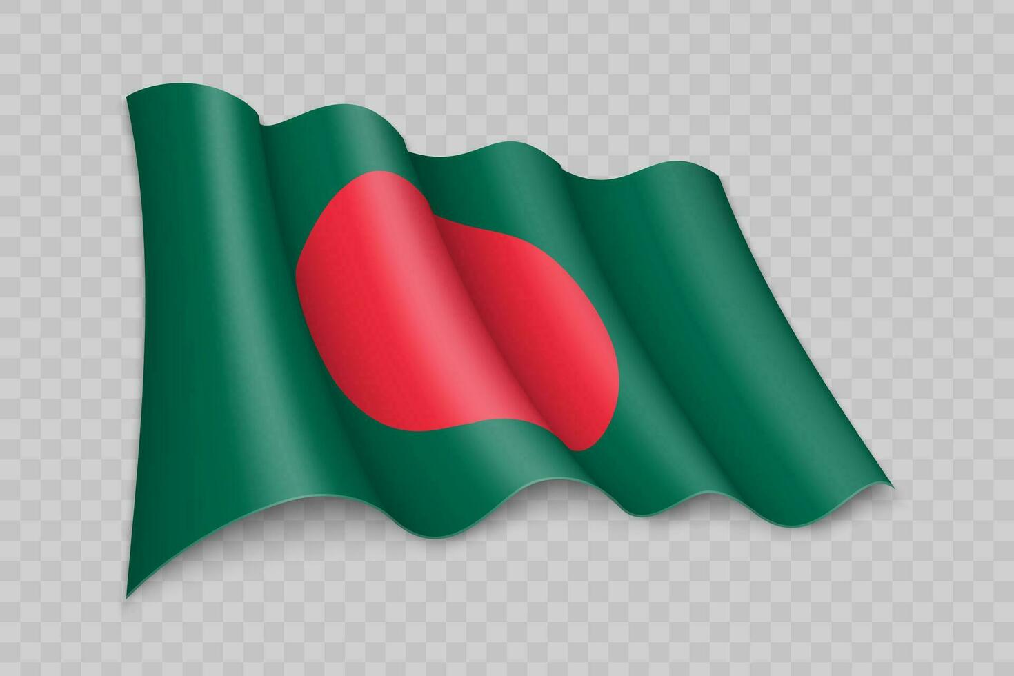 3d réaliste agitant drapeau de bangladesh vecteur